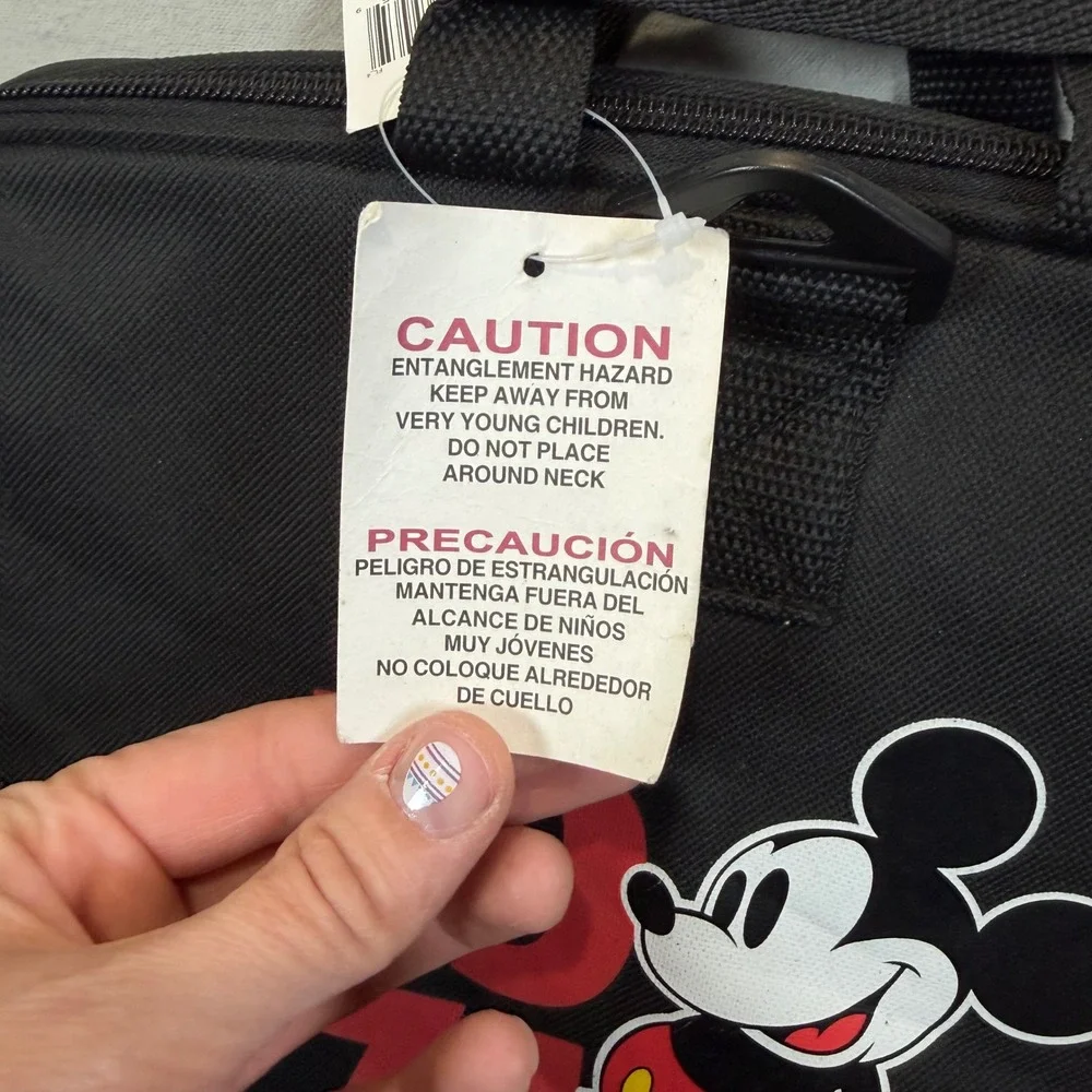 Disney Parks Mickey Mouse 1971 Walt Disney World Duffle Bag Black Travel Gym NWT